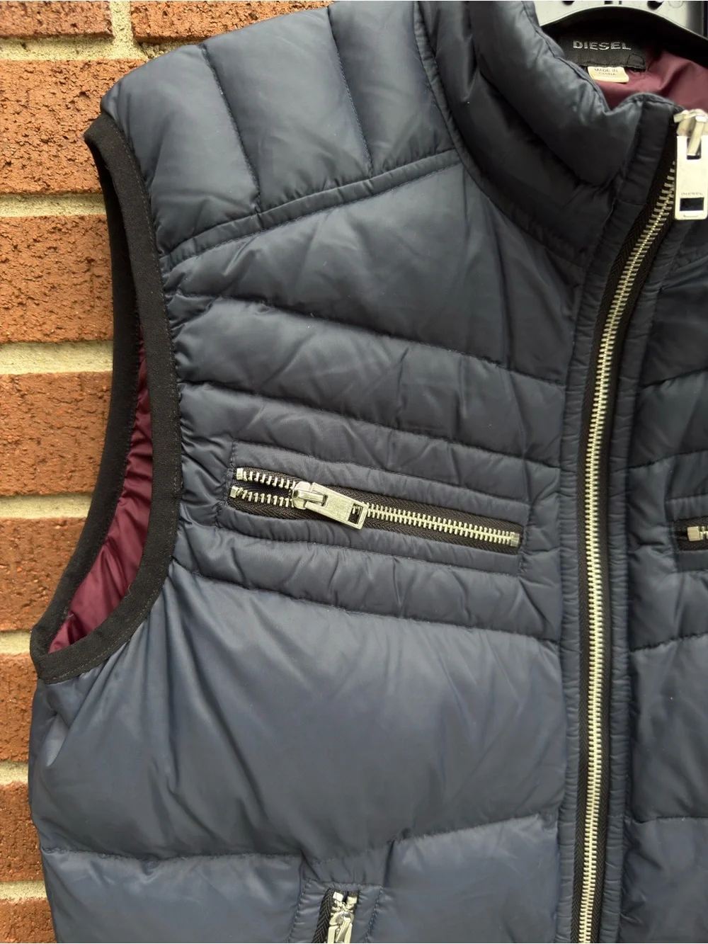 Diesel Men's Dark Navy Quilted Puffer Vest